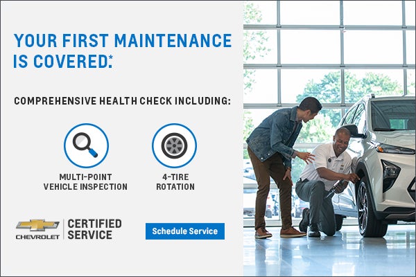 YOUR FIRST EV MAINTENANCE VISIT IS COVERED.*